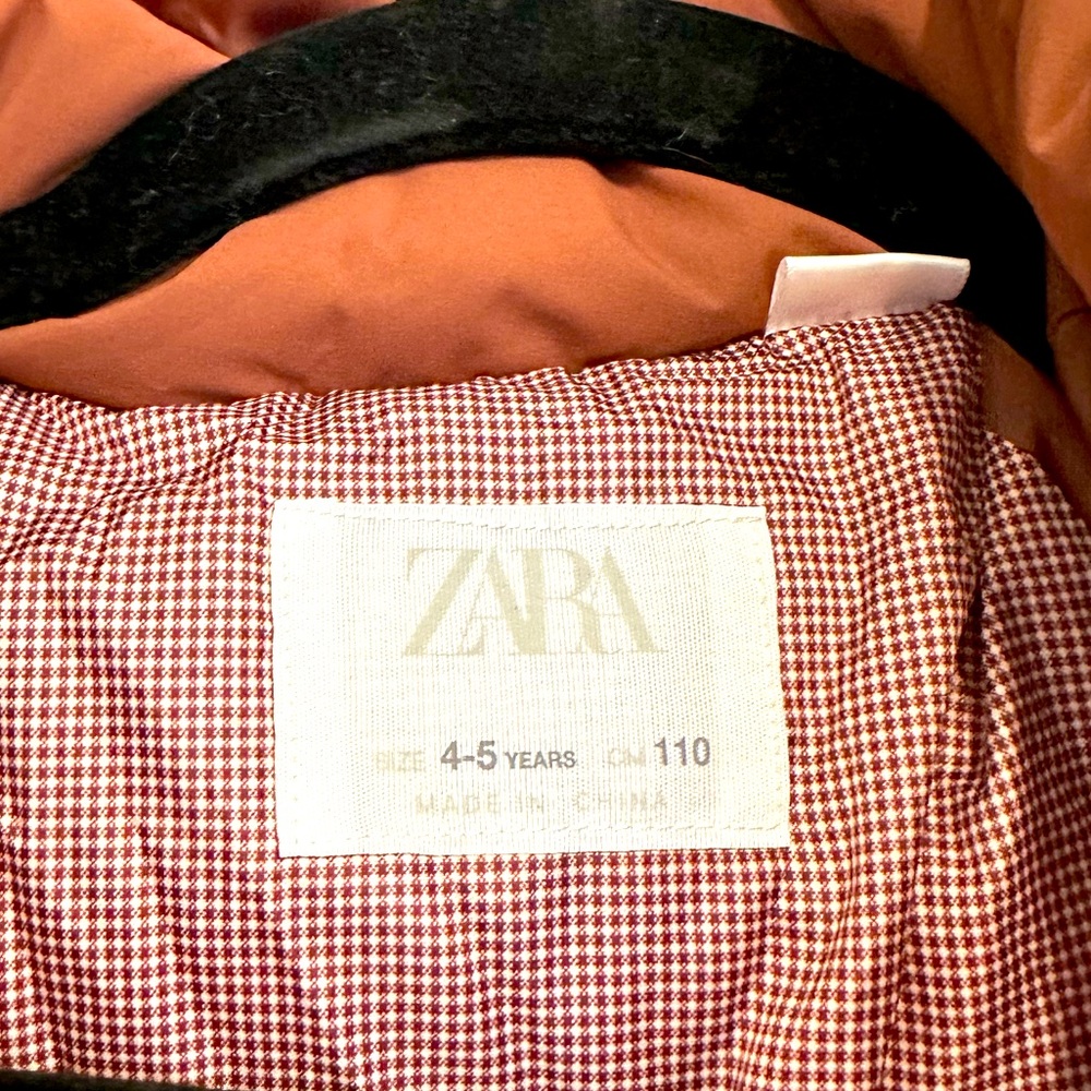 Zara Brown Red Puffer Jacket with Hood - Picture 3 of 8